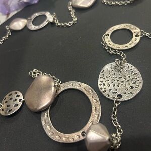 Elegant Silver & champagne -Toned Necklace